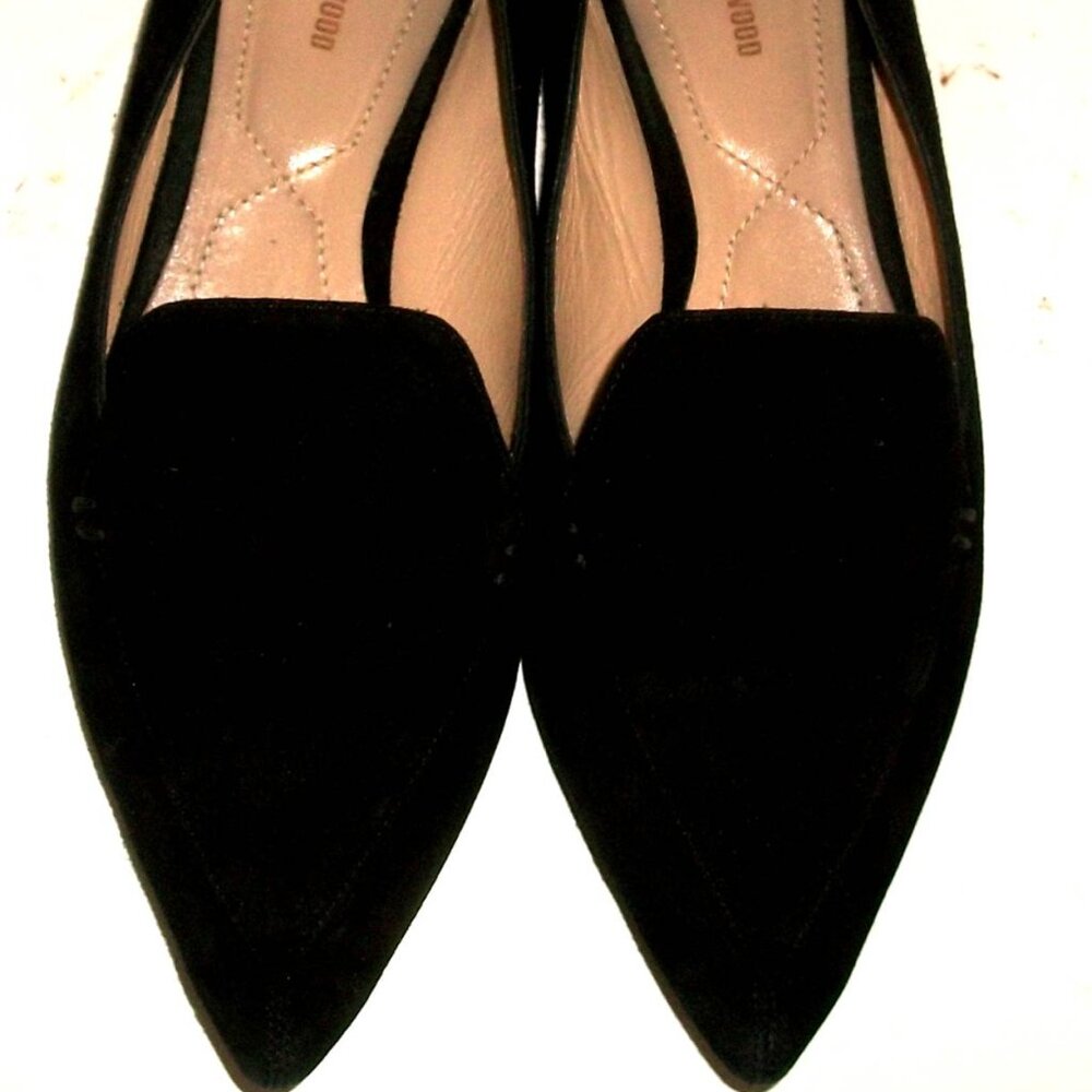 Nicholas Kirkwood Beya Black Suede Flats w Gold Metal Around Heels 7.5M $595